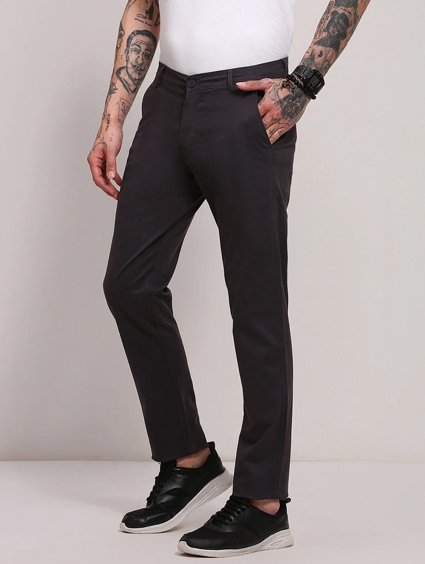 men low rise solid chinos - 21682460 - Standard Image - 1