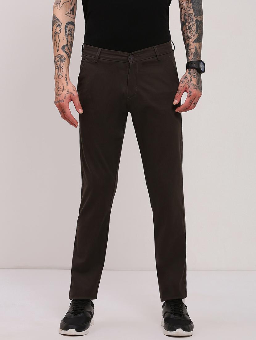 men low rise solid chinos - 21682461 -  Zoom Image - 0