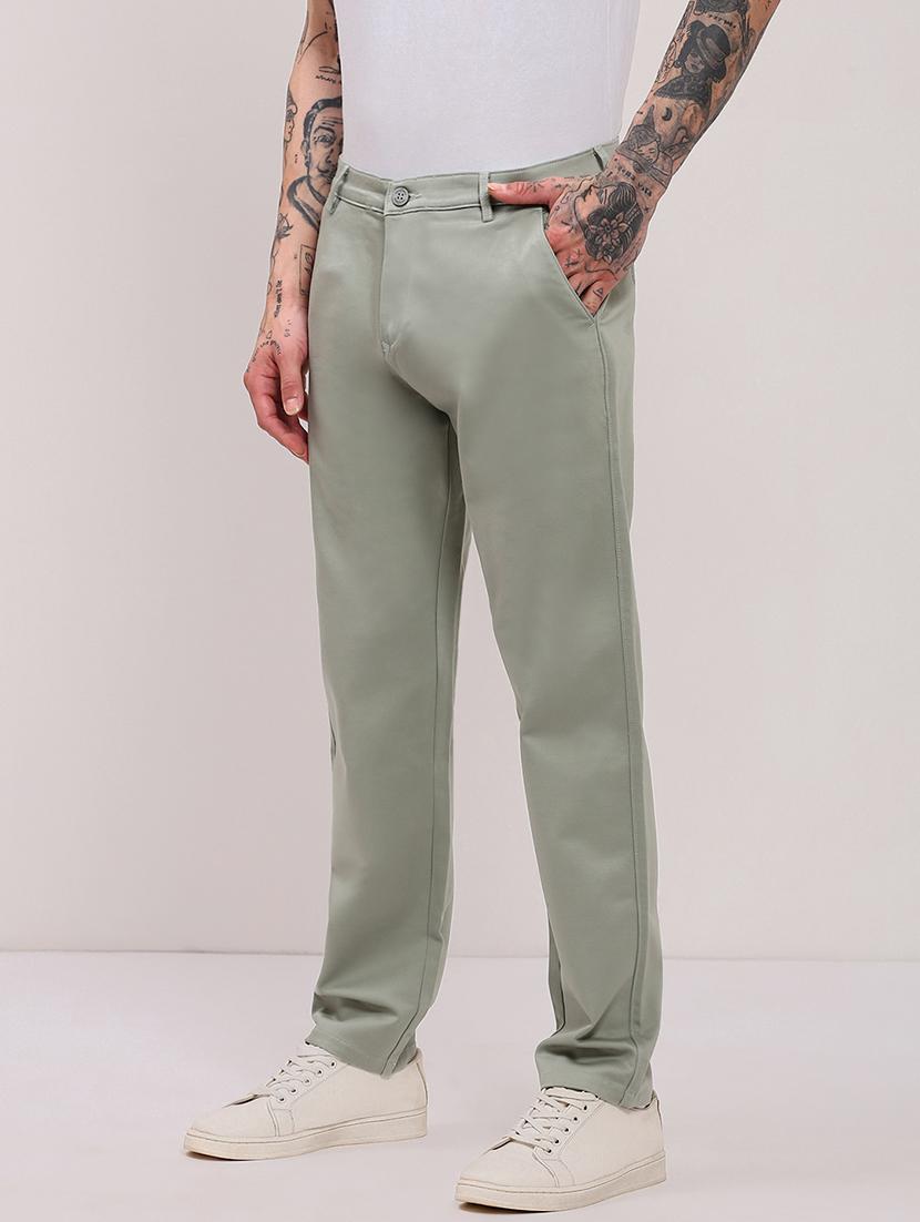 men low rise solid chinos - 21682462 - Standard Image - 1