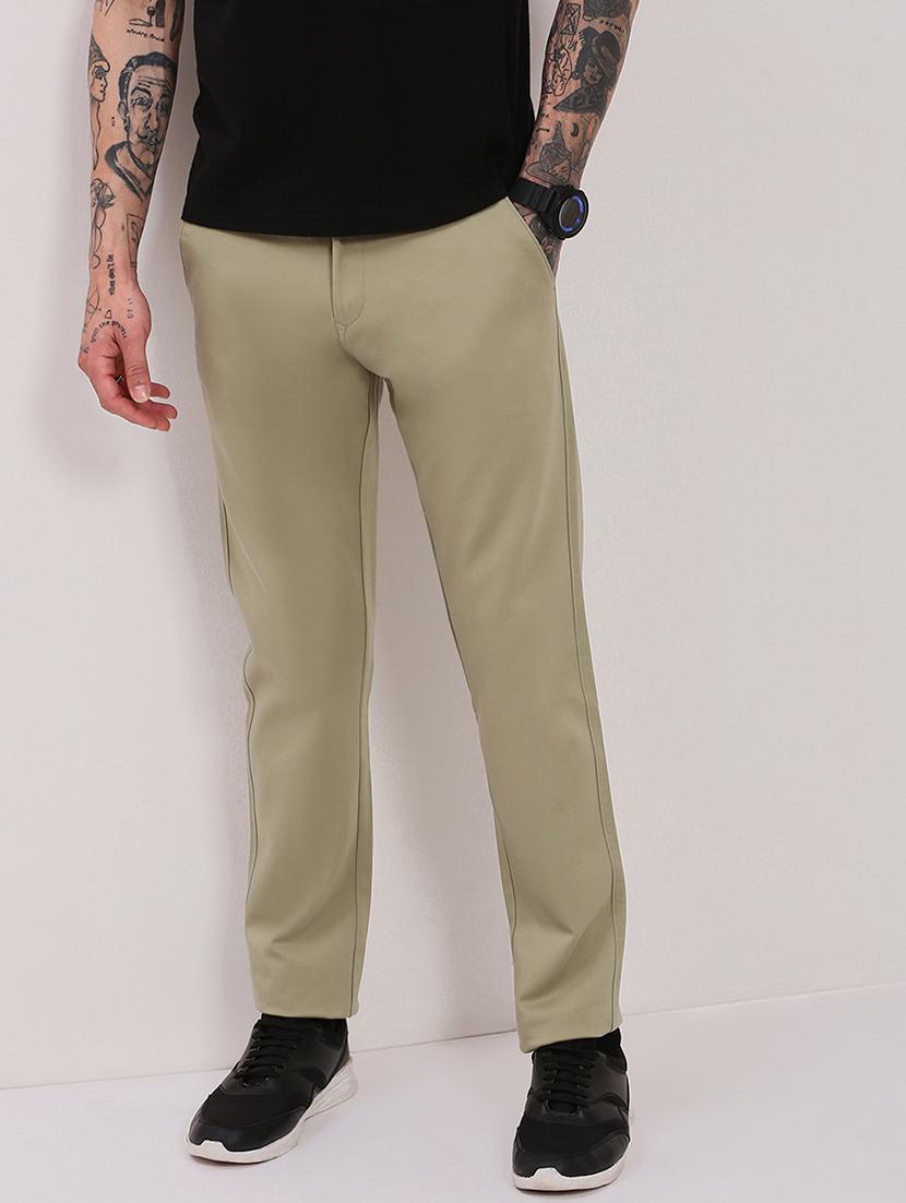 men low rise solid chinos - 21682465 - Standard Image - 1
