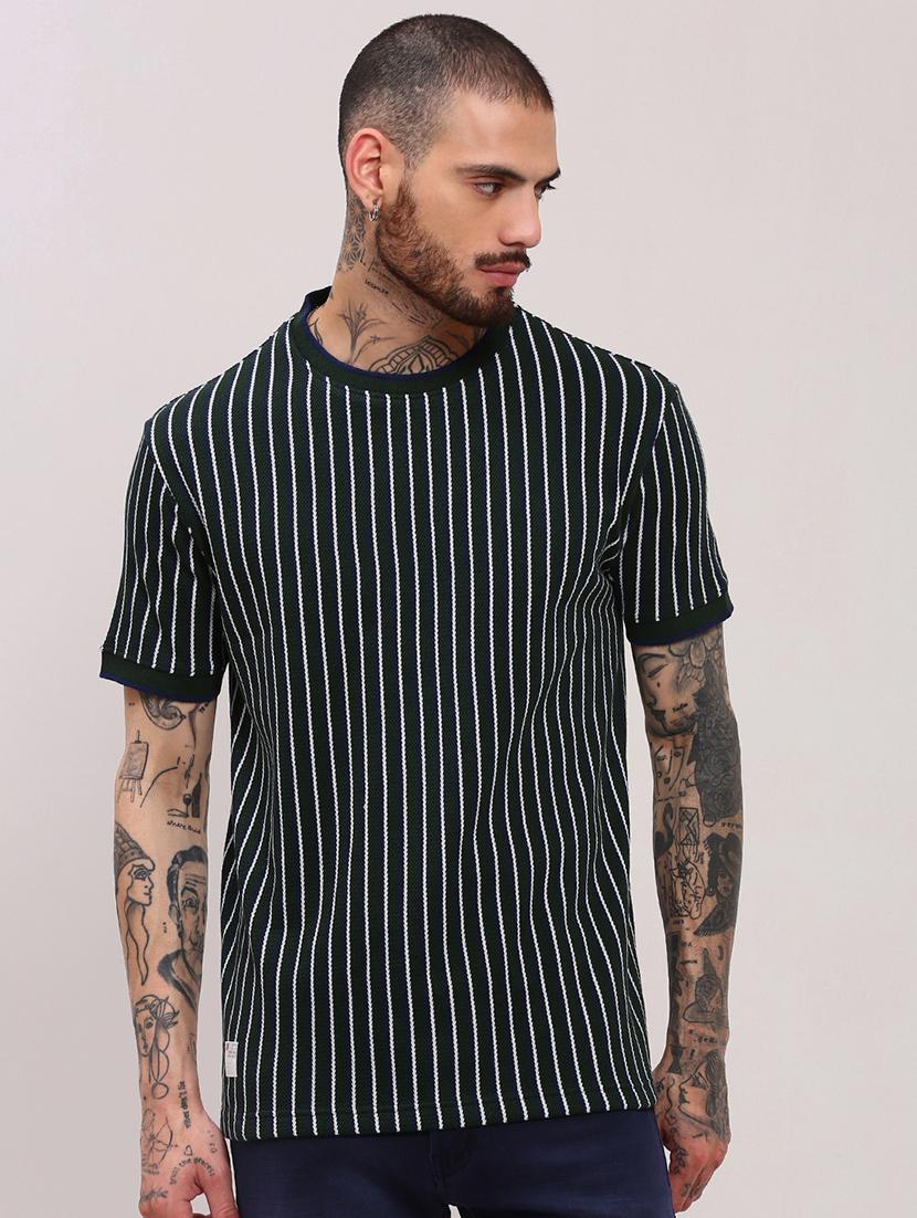men short sleeves striped t-shirt
