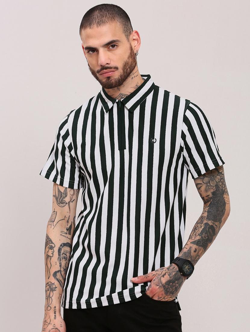 men short sleeves striped polo t-shirt - 21682471 -  Zoom Image - 0
