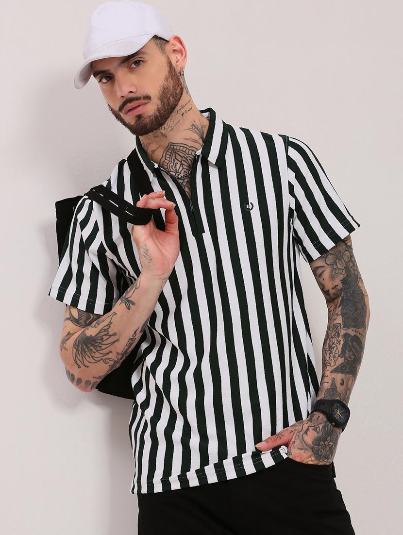 men short sleeves striped polo t-shirt - 21682471 -  Standard Image - 1