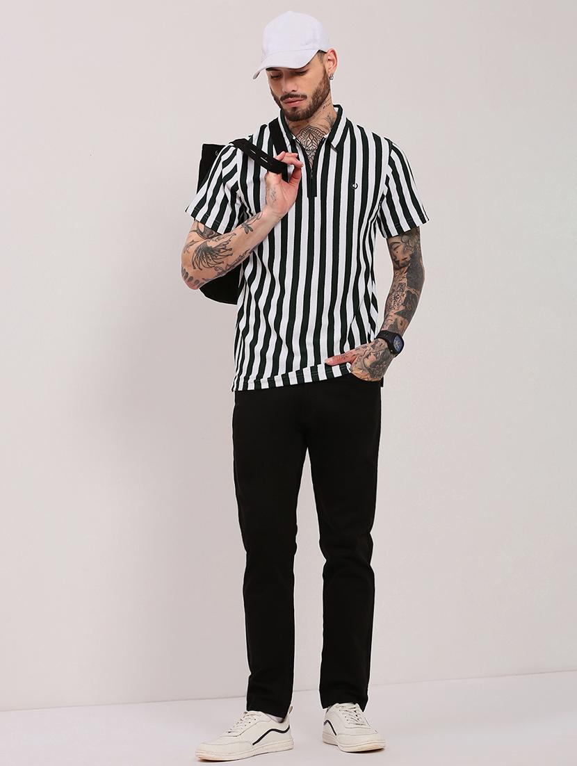 men short sleeves striped polo t-shirt - 21682471 - Standard Image - 4