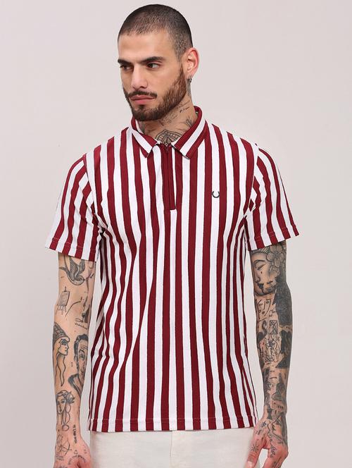 men short sleeves striped polo t-shirt - 21682472 - Standard Image - 0