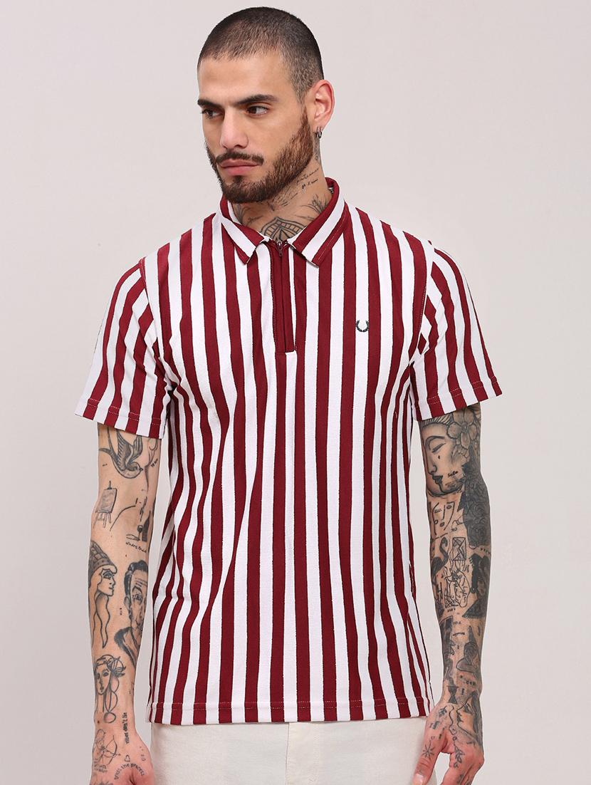 men short sleeves striped polo t-shirt