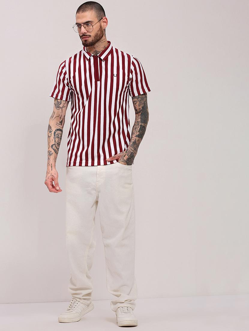 men short sleeves striped polo t-shirt - 21682472 - Standard Image - 4