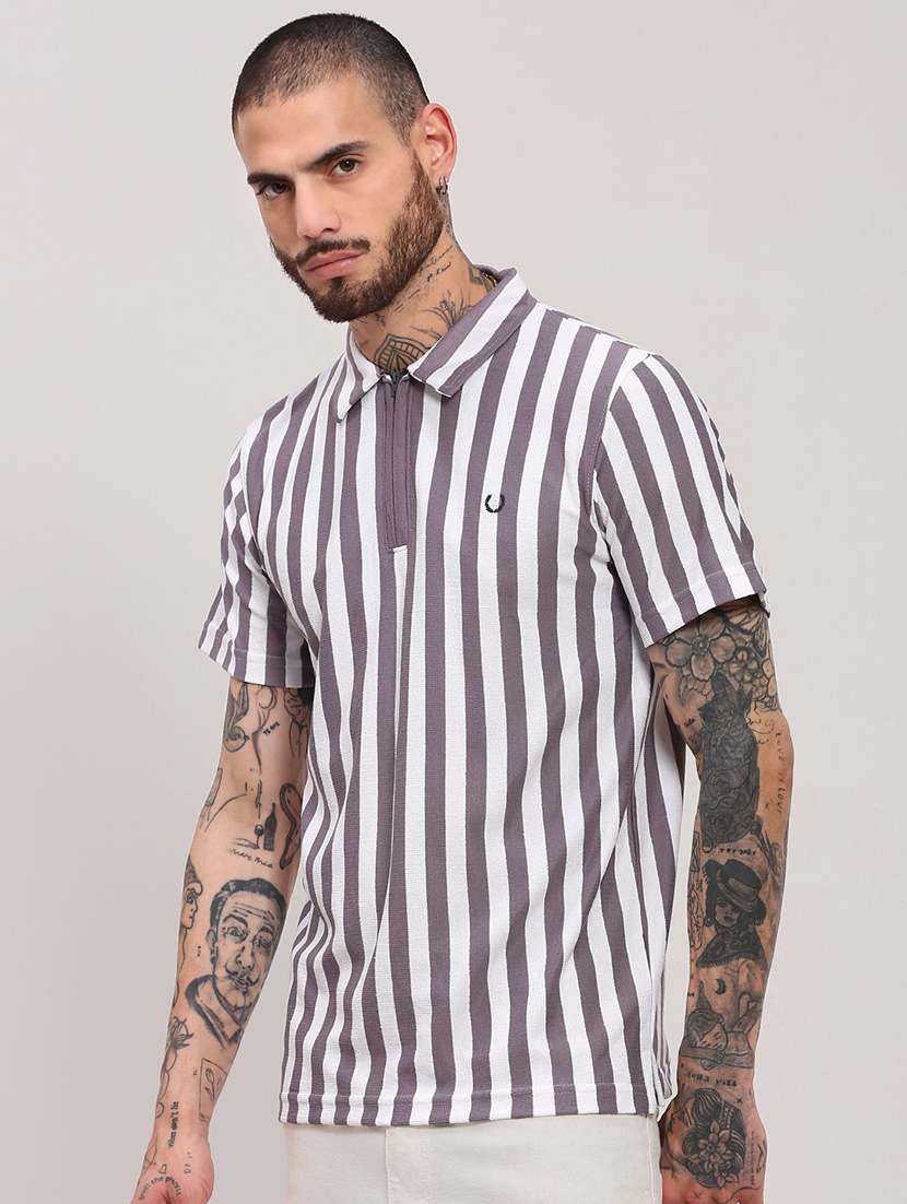 men short sleeves striped polo t-shirt - 21682474 -  Standard Image - 1