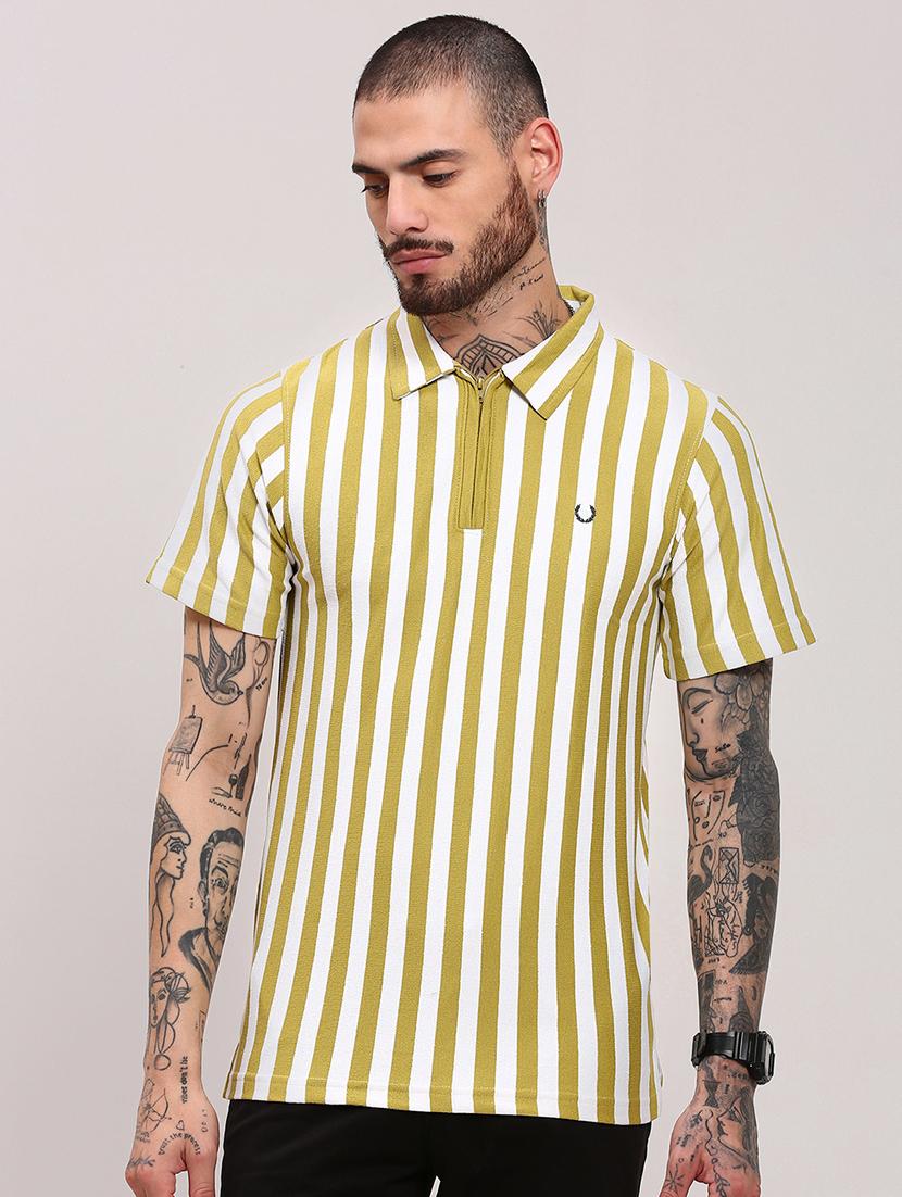 men short sleeves striped polo t-shirt - 21682475 -  Zoom Image - 0