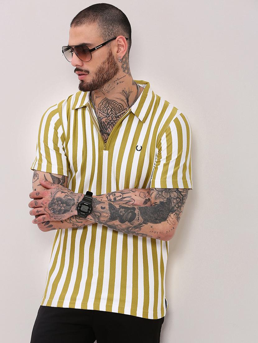 men short sleeves striped polo t-shirt - 21682475 -  Standard Image - 1
