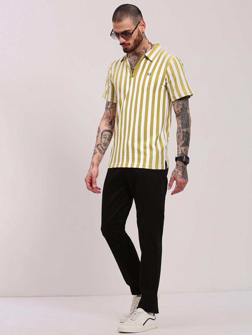 men short sleeves striped polo t-shirt - 21682475 - Standard Image - 4