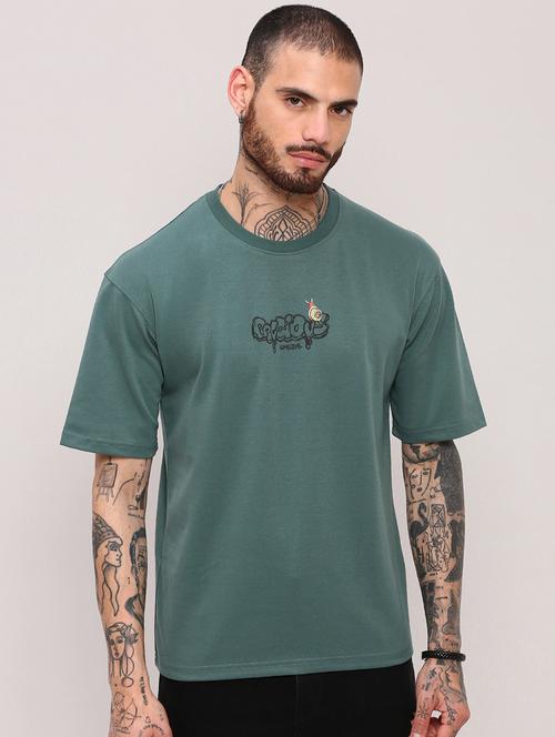 men round neck front & back print t-shirt - 21682477 - Standard Image - 0