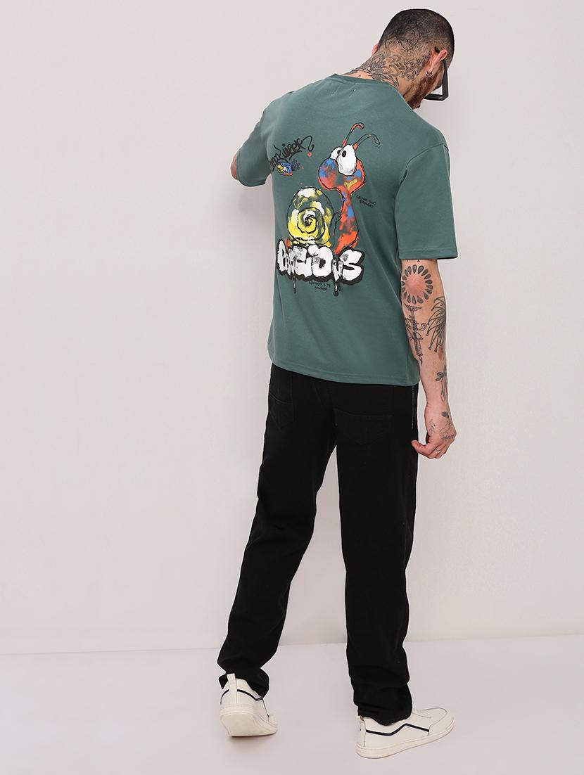 men round neck front & back print t-shirt - 21682477 - Standard Image - 4