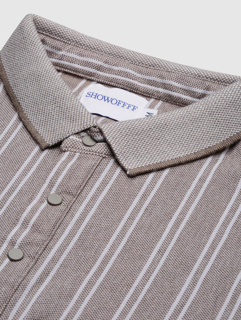 men short sleeves striped polo t-shirt - 21682478 - Standard Image - 6