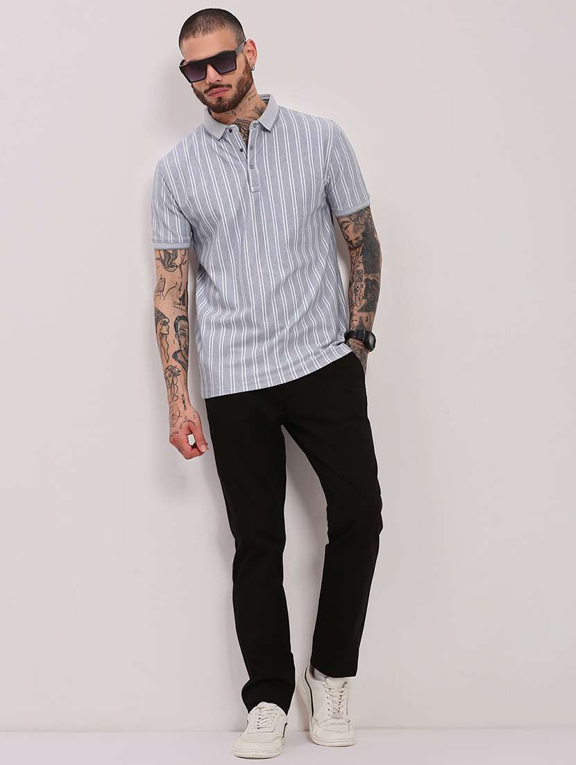 men short sleeves striped polo t-shirt - 21682479 -  Standard Image - 4