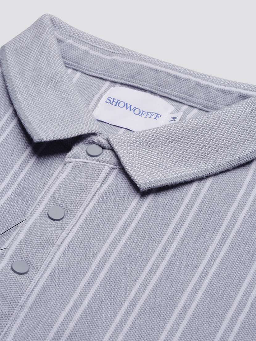 men short sleeves striped polo t-shirt - 21682479 -  Standard Image - 6