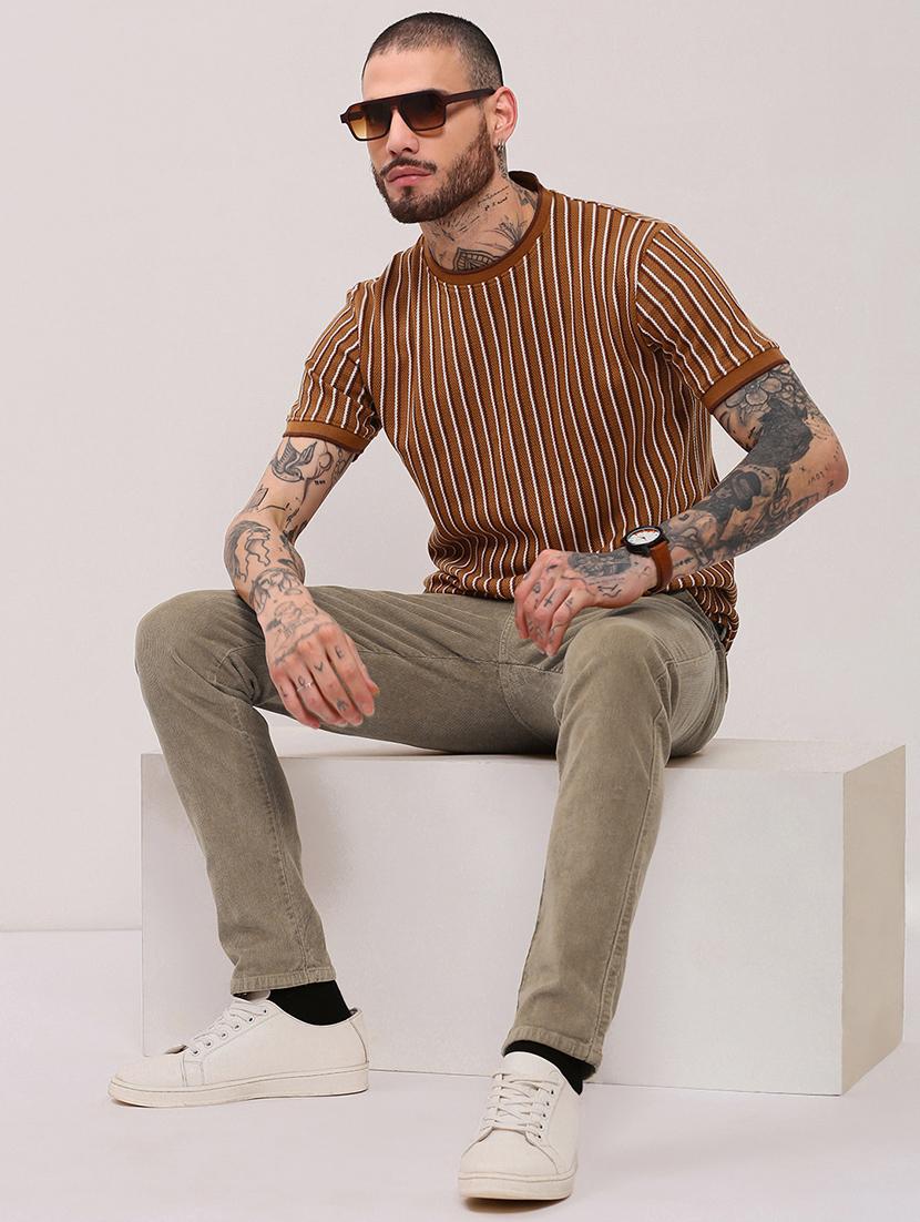 men short sleeves striped t-shirt - 21682486 - Standard Image - 4