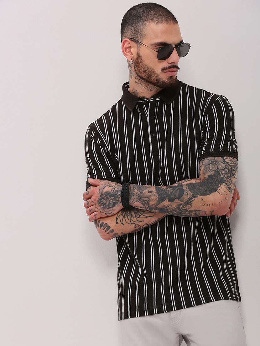 men short sleeves striped polo t-shirt - 21682487 -  Standard Image - 1