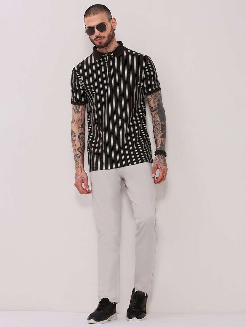 men short sleeves striped polo t-shirt - 21682487 -  Standard Image - 4