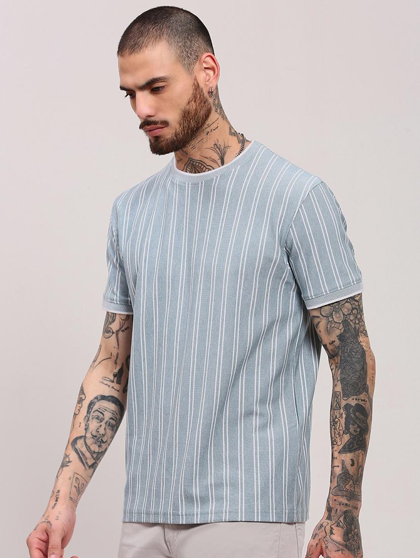 men short sleeves striped t-shirt - 21682492 - Standard Image - 1