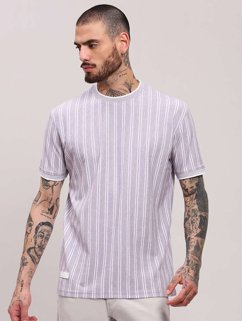 men short sleeves striped t-shirt - 21682493 -  Zoom Image - 0