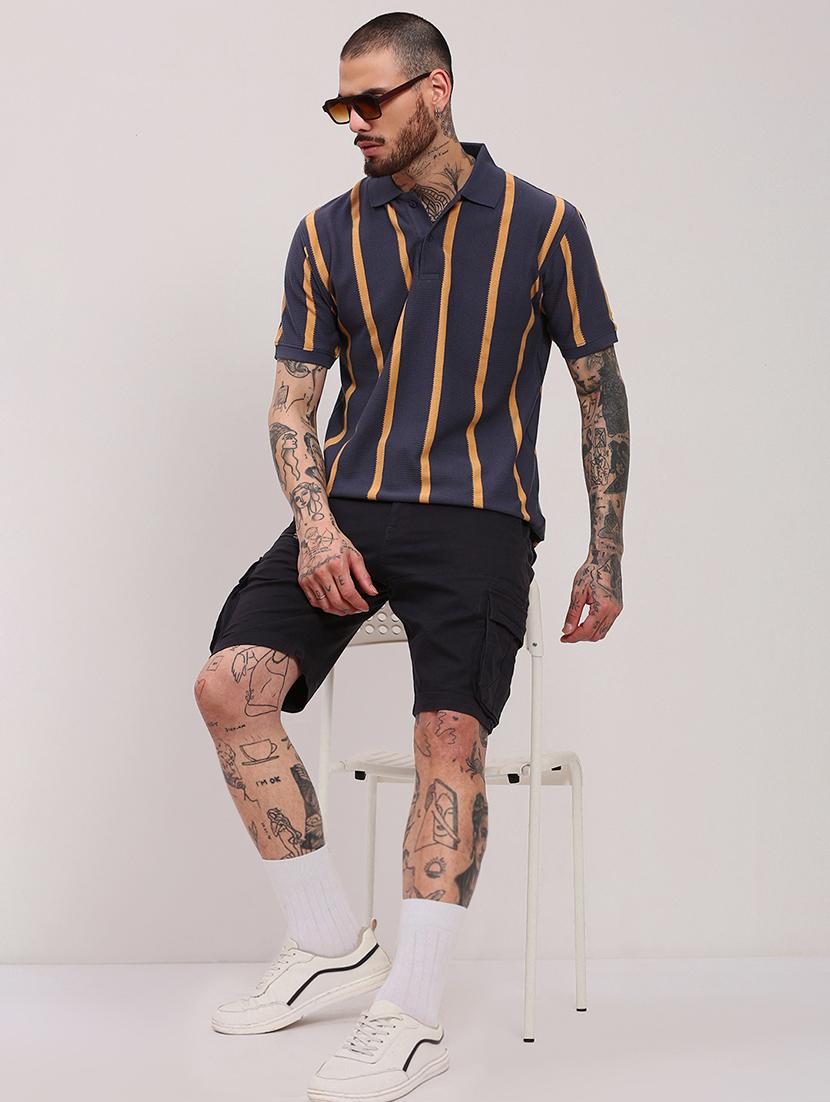 men short sleeves striped polo t-shirt - 21682498 - Standard Image - 4