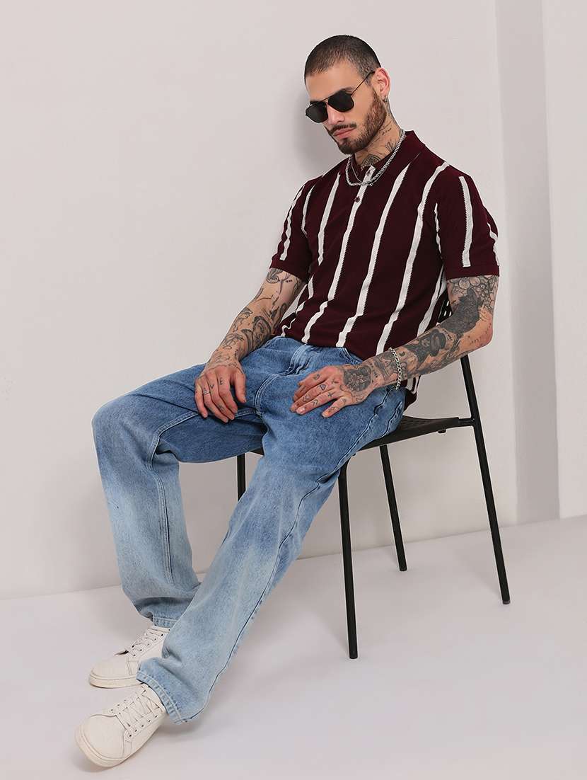 men short sleeves striped polo t-shirt - 21682500 -  Standard Image - 4