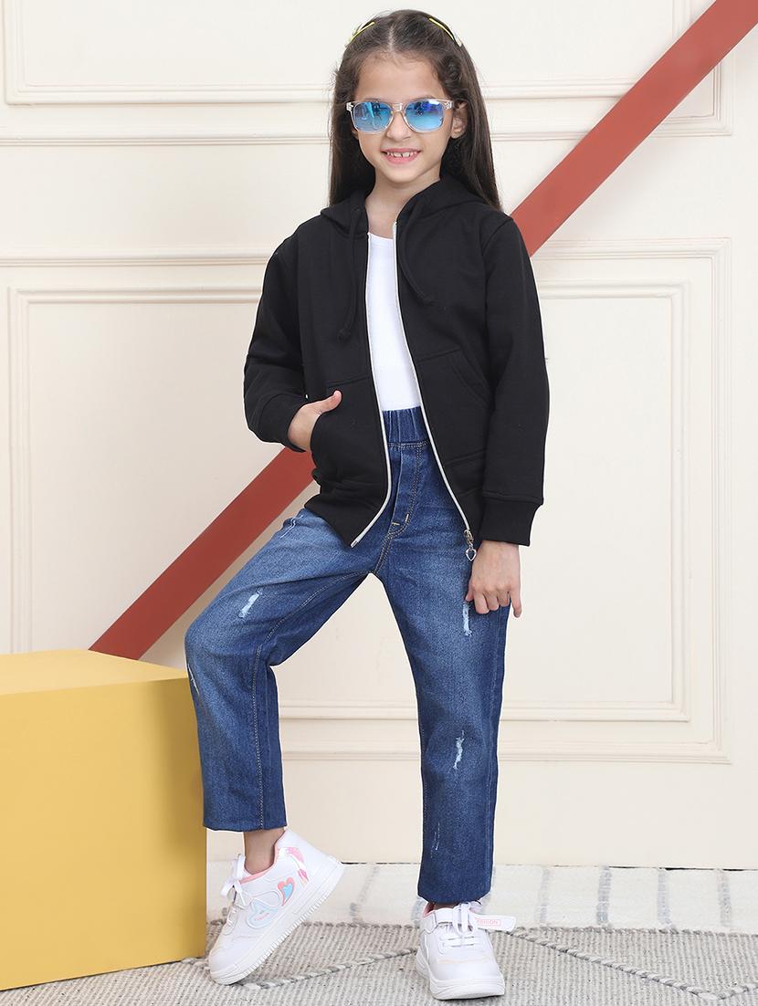 girls solid hooded sweatshirt - 21682865 - Standard Image - 4