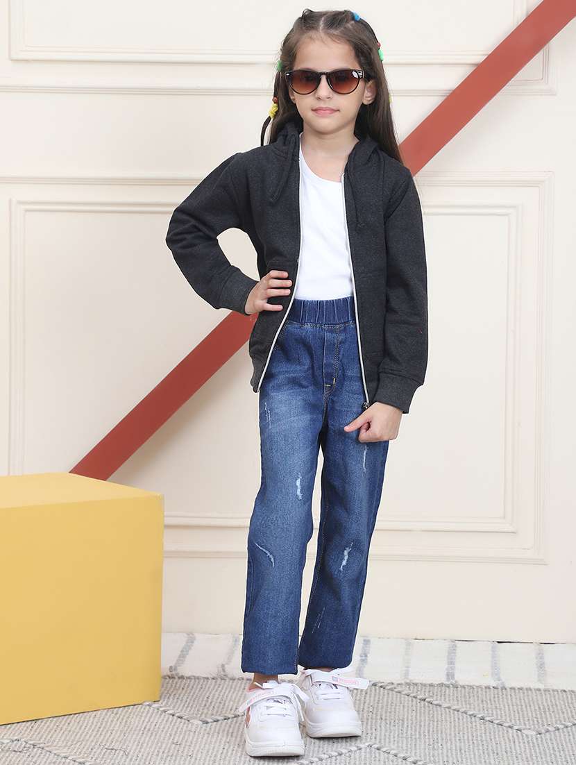 girls long sleeves plain sweatshirt - 21682866 - Standard Image - 4