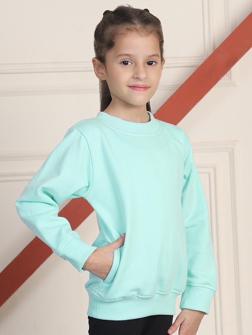 girls solid fleece long sleeve sweatshirt - 21682875 -  Standard Image - 1