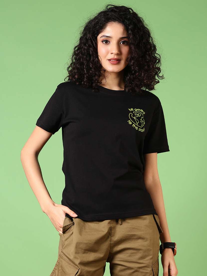 women printed round neck t-shirt
