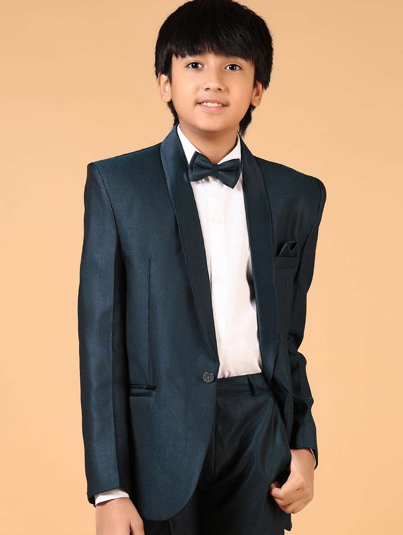 boys solid shirt and trouser with blazer - 21682934 -  Standard Image - 1