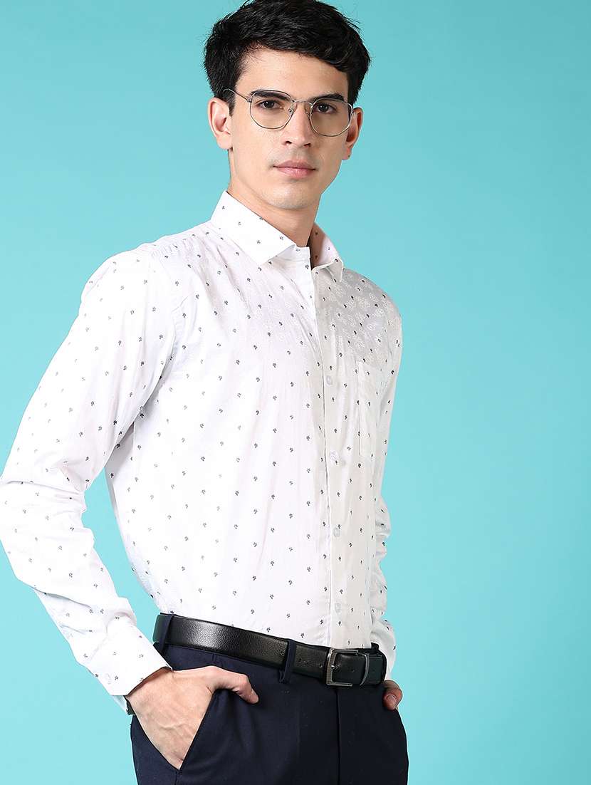 men printed long sleeve formal shirt - 21682989 - Standard Image - 1