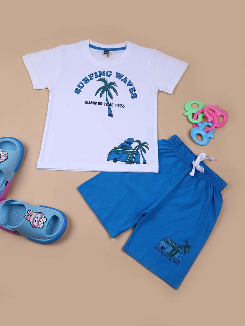 kids printed shorts twin set