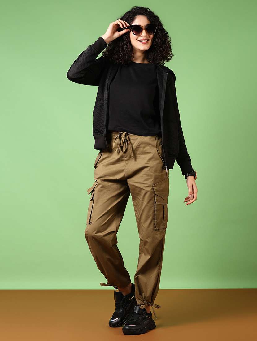 women solid hooded long sleeves sweatshirt - 21683043 - Standard Image - 4