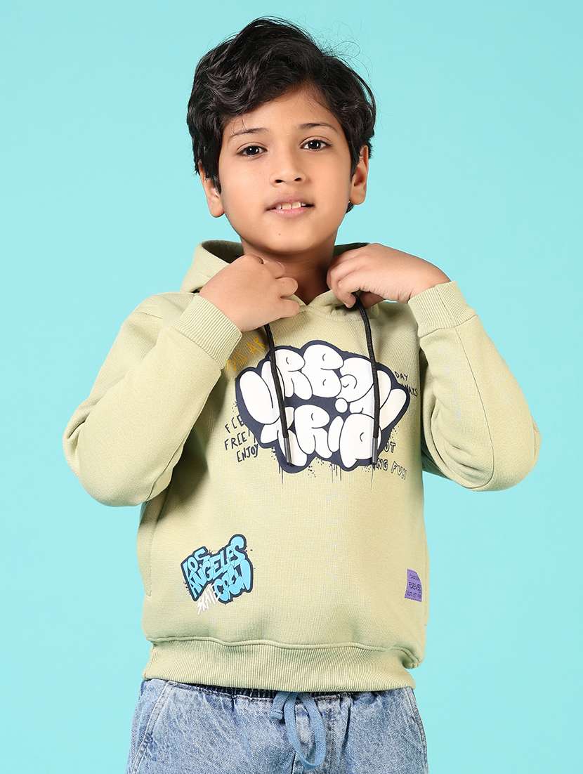 boys printed long sleeves hooded sweatshirt - 21683117 - Standard Image - 1