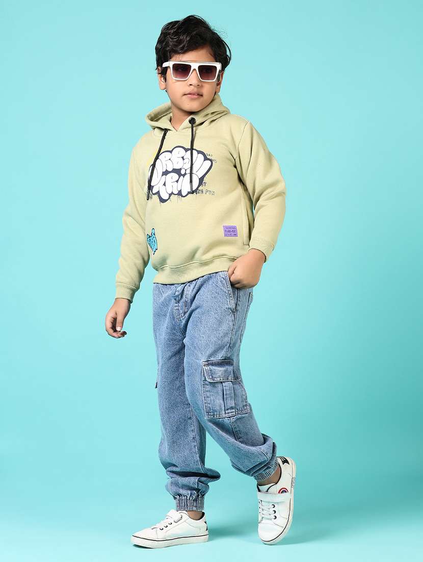 boys printed long sleeves hooded sweatshirt - 21683117 - Standard Image - 4