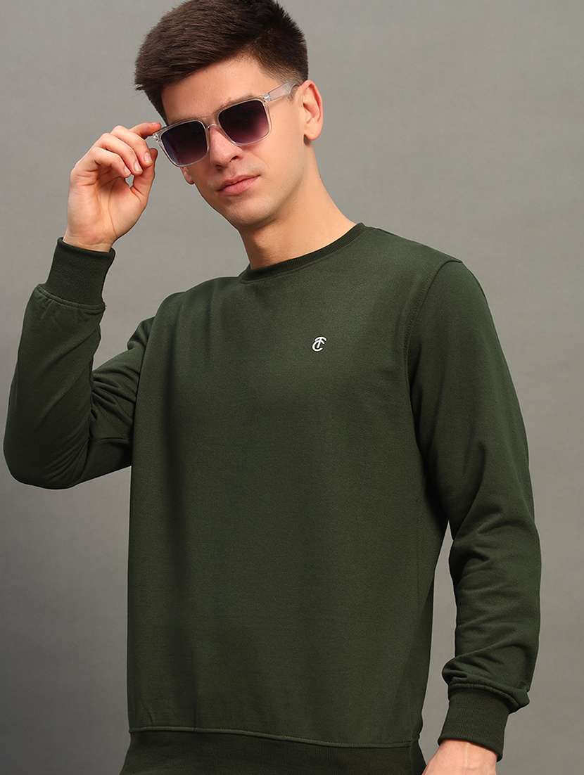 men solid long sleeve sweatshirt - 21683238 -  Standard Image - 1
