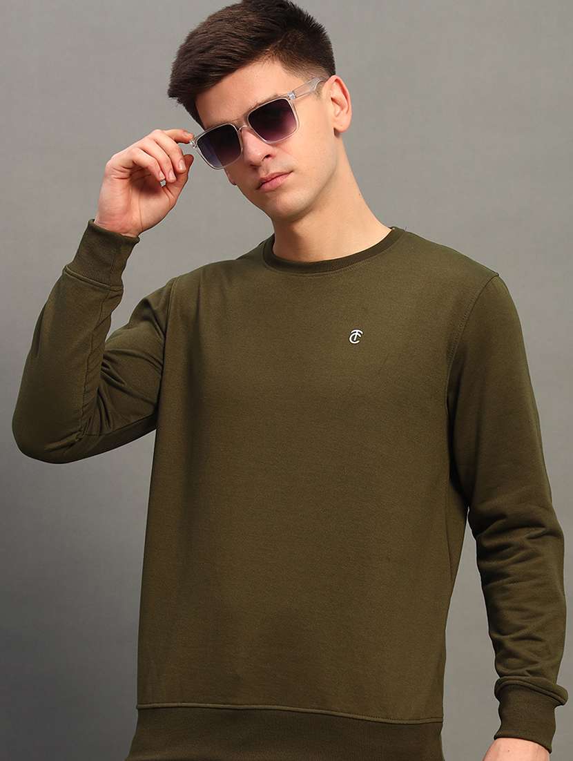 men solid long sleeve sweatshirt - 21683239 -  Standard Image - 1