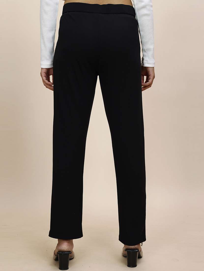 women solid mid rise cigarette pants  - 21683270 -  Standard Image - 1
