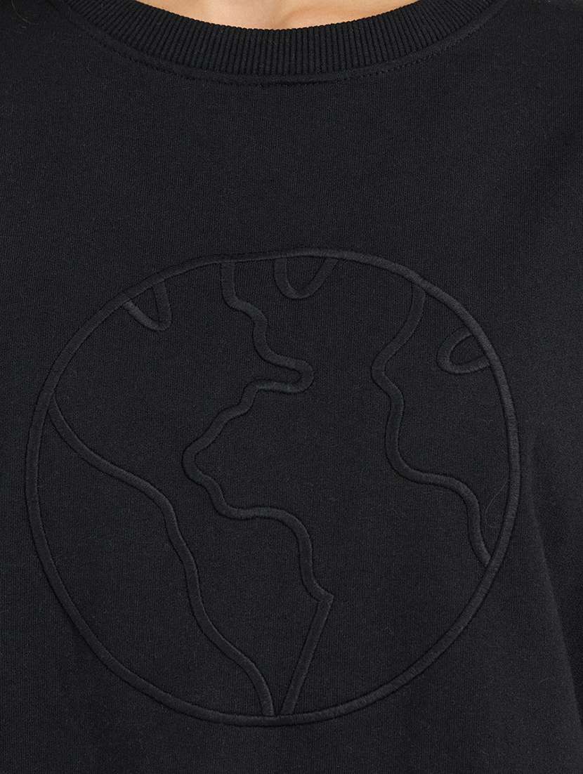 women long sleeves front print sweatshirt - 21683325 -  Standard Image - 4