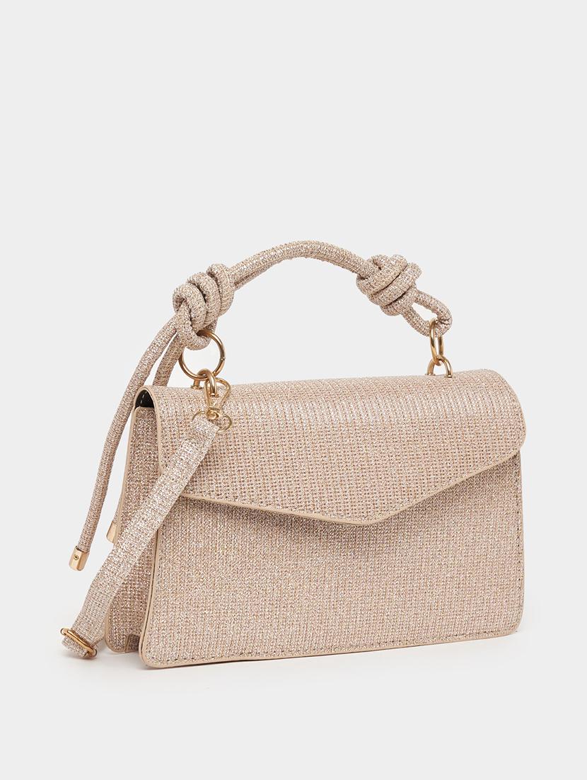 cream textured sling bag - 21683328 -  Standard Image - 1