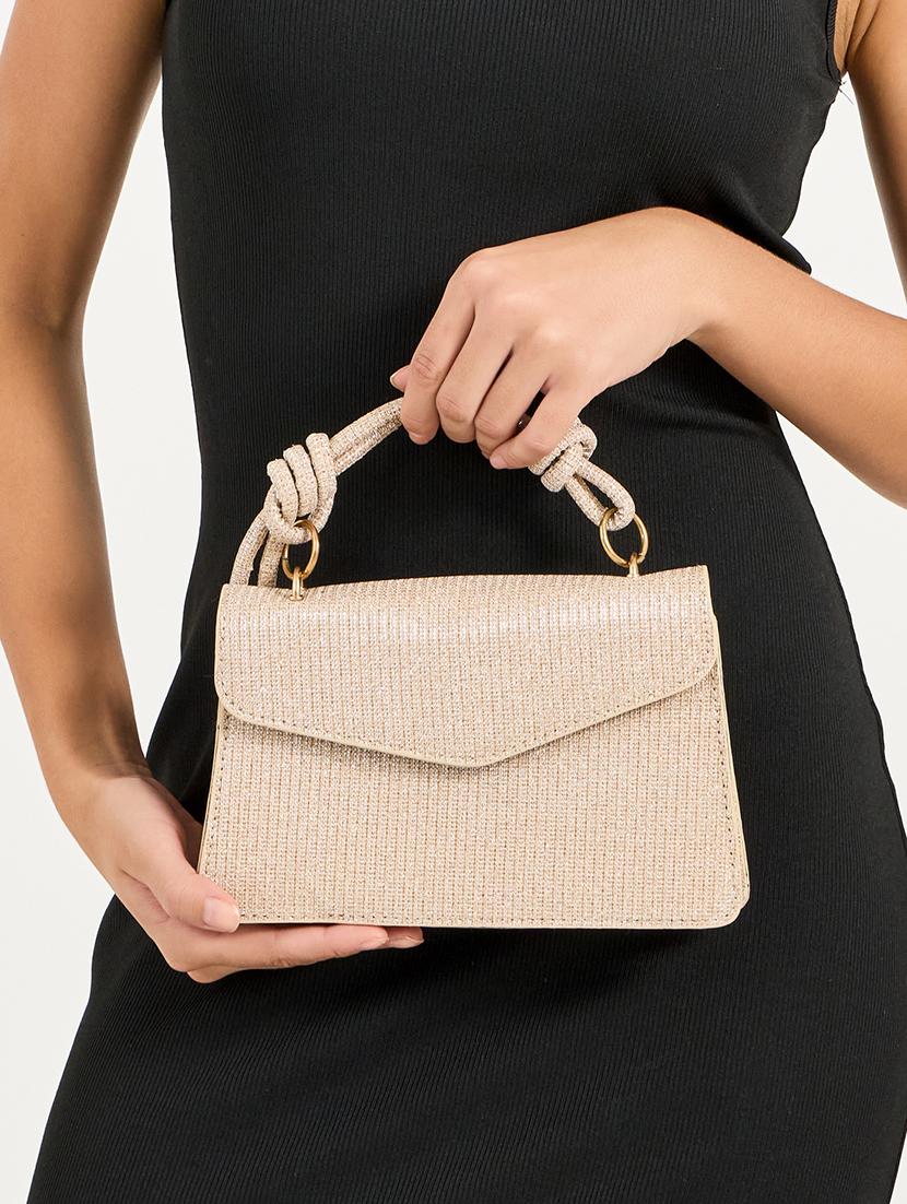 cream textured sling bag - 21683328 - Standard Image - 6
