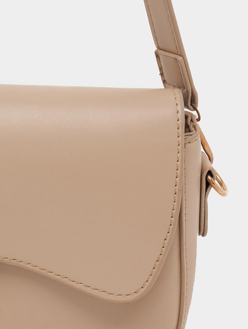 beige pu sling bag - 21683329 - Standard Image - 4