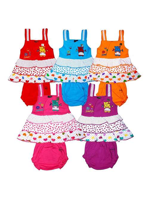 girls printed frock & bloomer combo - 21683512 - Standard Image - 0