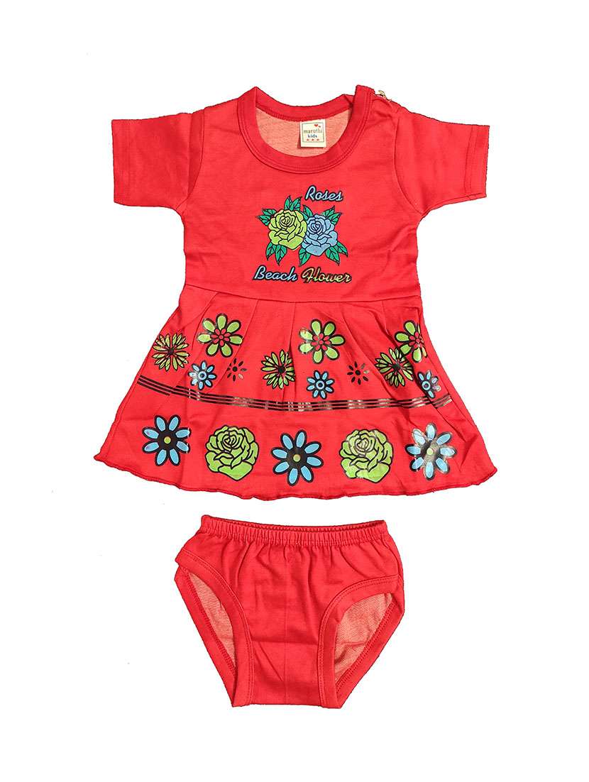 girls printed frock & bloomer combo - 21683523 -  Standard Image - 1