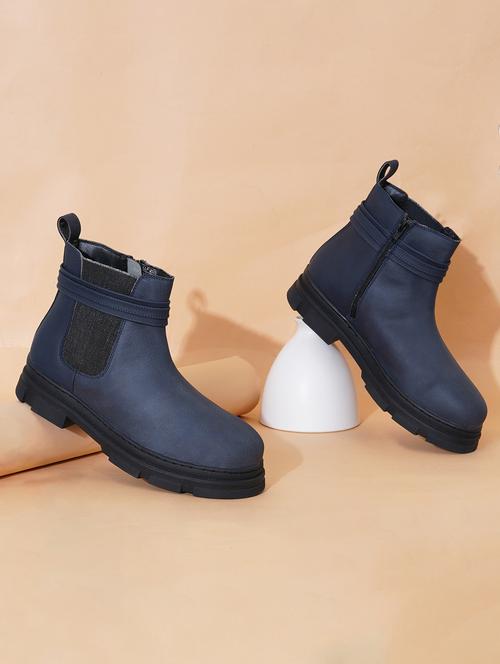 women navy blue ankle length boot - 21683581 -  Standard Image - 0