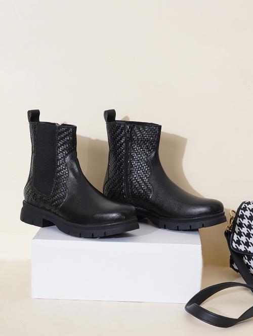 women black ankle length boot - 21683583 - Standard Image - 0