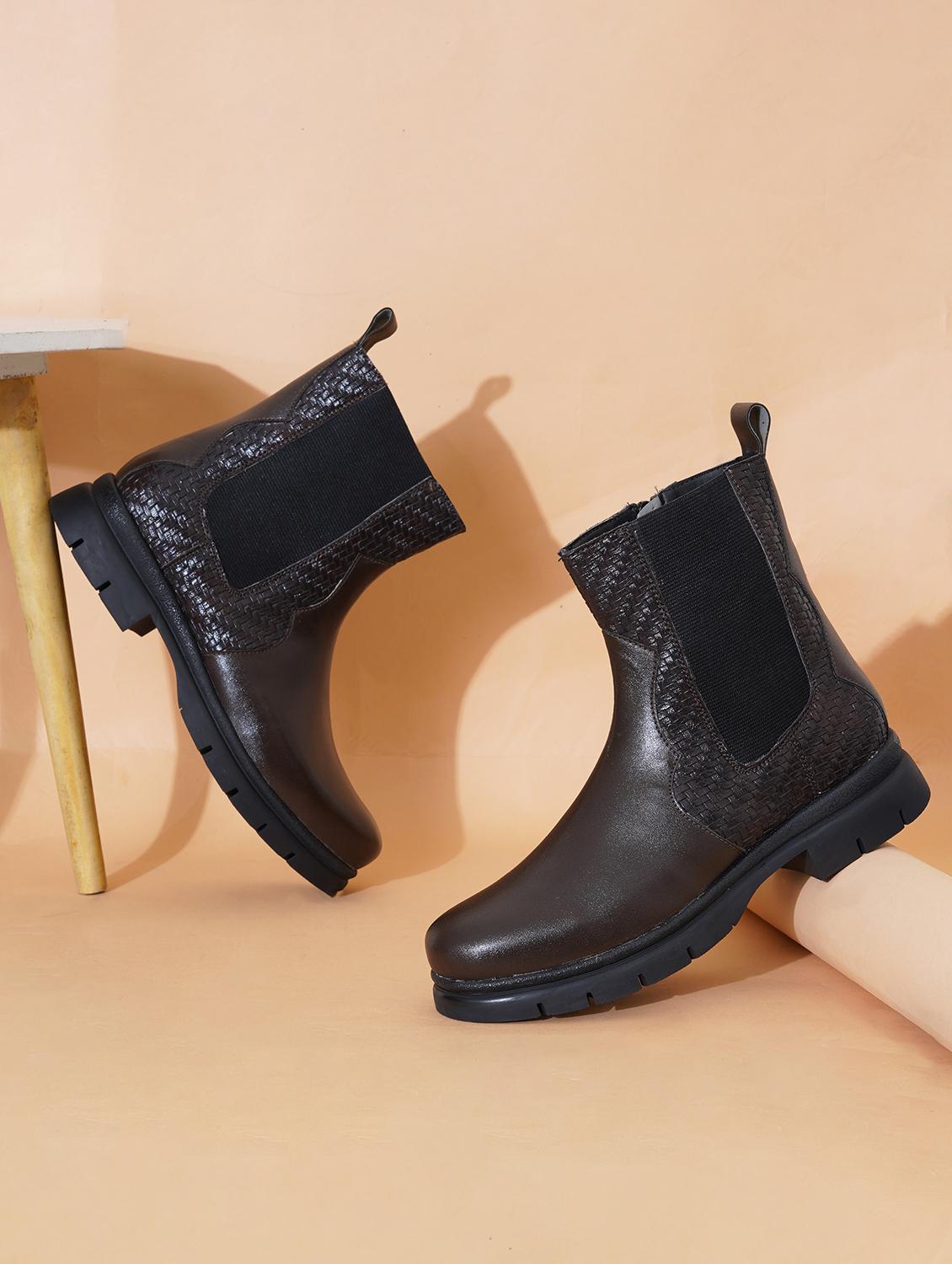 women brown ankle length boot - 21683584 - Zoom Image - 0