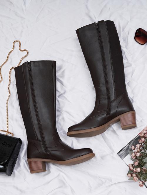 women brown calf length boot - 21683593 - Standard Image - 0